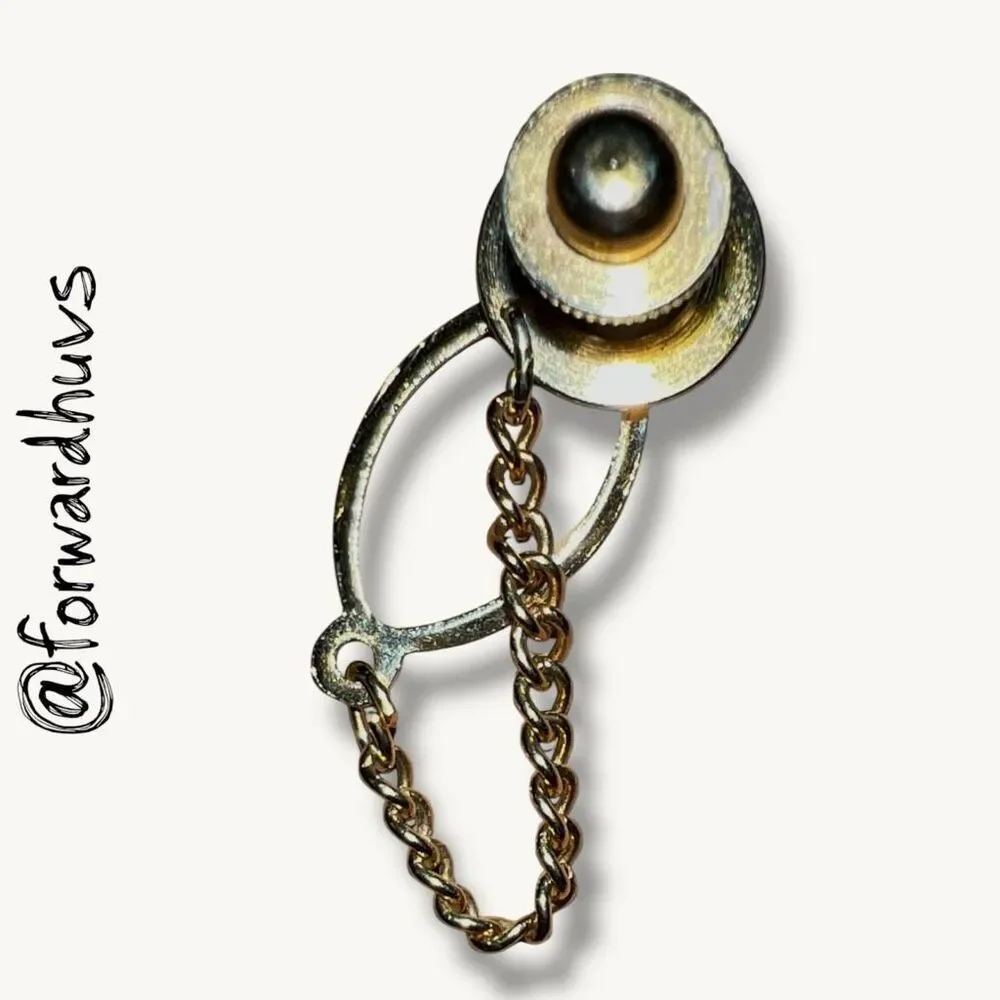Black Longevity Symbol Tie Tack with Chain
